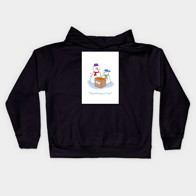 Stop picking your nose - Christmas card Kids Hoodie by GarryVaux